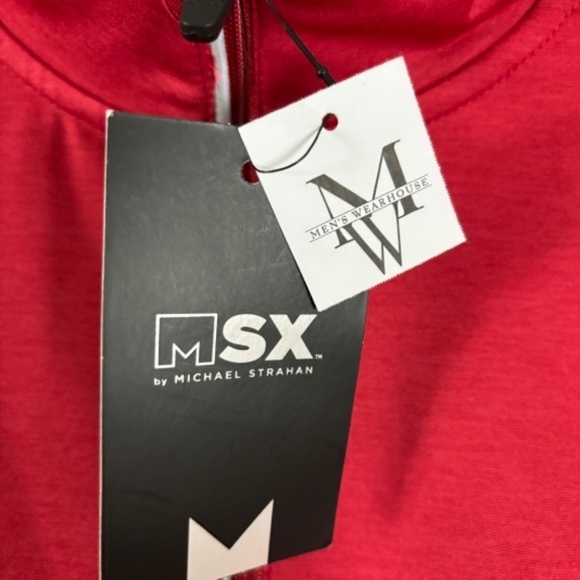 Micheal Strahan MSR 1/4 Zip Pullover Athletic Sport Jacket Size L Red NWT - Picture 2 of 11